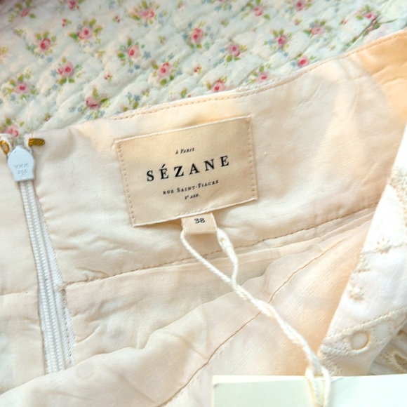 Sezane jupe courte Corina skirt in ecru size 38 new nwt 6 - Picture 4 of 4